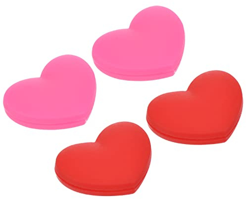 PATIKIL Tennis Vibration Amortisseur, 4 Paquet Forme Coeur Silicone Absorbeur Chocs Raquette Corde Amortissement pour Tennis Racquet, Rouge, Rose