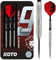 KOTO - 9-Darts 90% 23 G, Silber, Darts Set inkl. 3 Barrels, KOTO - Flights + Schäfte & Dartwallet, Fester Ringgrip
