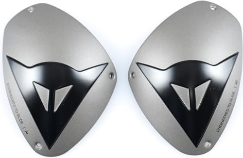 Dainese - Dets Aluminum Knee Plates, Protezioni Ginocchia Moto in Alluminio, Protezioni di Ricambio per Tuta Moto, Unisex, Alluminio/Nero, N