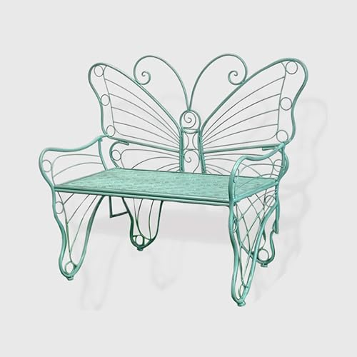 Gartenbank Metall Parkbank Wetterfest Sitzbank Mit Rückenlehne Armlehne Eisenbank Ruhebank Retro-Stil Gartenmöbel Stahl Gusseisen Bank Für Garten Park Balkon, Grün, 114 cm Di Lunghezza