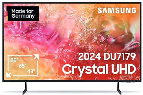 Samsung Crystal UHD 4K DU7179 Fernseher 50 Zoll, Samsung TV mit PurColor, 4K Upscaling, Crystal Prozessor 4K, Smart TV, GU50DU7179U, Deutsches Modell [2024]