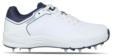 Slazenger Cricket Spike barn träningsskor, Vit marinblå, 38 EU