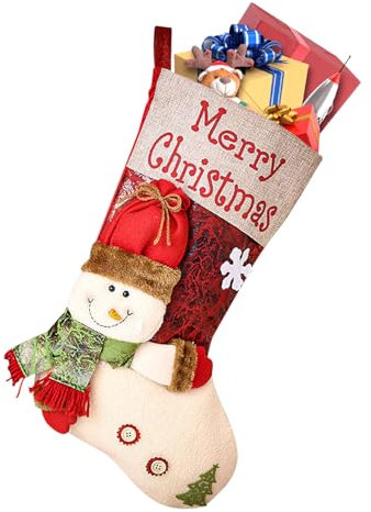 Wenearn Grandes Calcetines Navidad,[3D & 47cm] Calcetines Navidad Personalizados para Colgar,Llenar,Adorno de Navidad Bolsa de Dulces para el árbol de Navidad Chimenea Decoración
