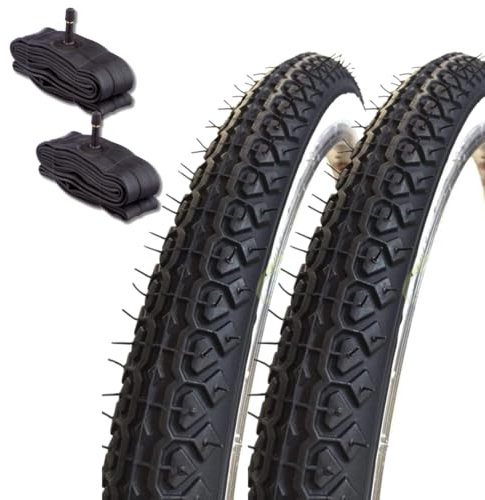 2 weiße Fahrradreifen + 2 Schläuche Schrader America 20 x 1,75 (44-406) Citybike Fahrradteile Graziella