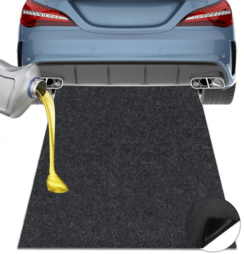 Golgner Tapis de récupération d'huile, 150 x 100 cm, pour garage, atelier, tapis à huile, tapis de protection robuste, absorbant, avec film PVC, découpable, pour sol de garage, protection du sol