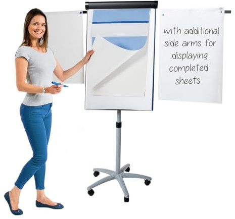 Metroplan Mobile Easel Grey A1 Locking castors & sidearms | Easel has braked castors with extension arms for additional worksheets