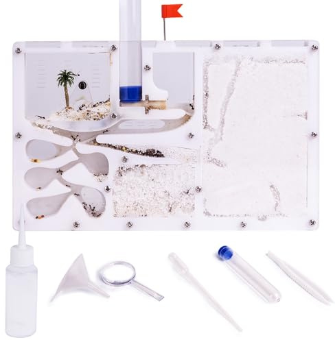 Ant Farming Castle,Habitat Science Learning Kit,Farms for Live Ants,Study of Ecosystem,Behavior of Ant Colony, Explore The World at Home School (Live Ants NOT Included) (White)