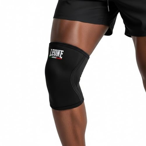 LEONE 1947 LIFTER Ginocchiere Compression – Supporto Ginocchio Unisex Adulto – nero/M - Stabilità e Comfort durante il Training – Cod. AC803