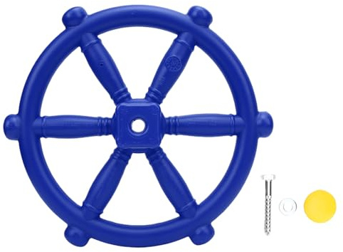 Volant de Jouet de Roue de Bateau de Pirate pour la cabane dans Les Arbres, la Maison de Jeu extérieure, l'ensemble de Jeu de Jardin, la balançoire, Les Accessoires d'aire de Jeu, (Bleue)