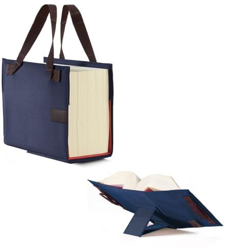SKIN Omslag LEXSKIN storlek L (Sartorius) marinblå/med utfällbart bokstöd: Bärbar allt-i-ett nylon/läderkuvert för lösa blad med textblockbredd 86 mm, blå, 20 cm, sportväska
