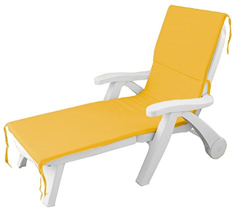 Morbidissimi Cuscino per Lettino Prendisole materassino da Esterno Unito 60x190 cm P499 Giallo