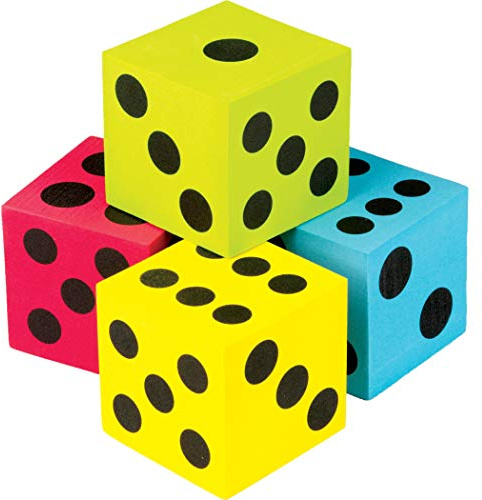 Colorful Jumbo Dice 4-Pack
