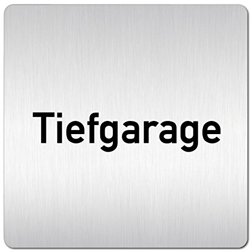 'XXL Enseigne – Plaque de Porte – Plaque signalétique PARKING souterrain Garage entrée en aluminium 1,5 mm d'épaisseur avec surface veredelter • kontrastreicherer Look comme les acier inoxydable