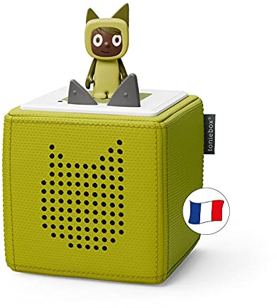 tonies Mon Premier Coffret Toniebox Vert + 1 Figurine Créatif, boîte à Histoire et Musique pour Enfant 3 à 7 Ans, conteuse d'histoire Robuste & Facile à Utiliser avec Figurine à Collectionner