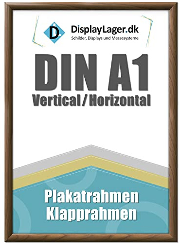 DisplayLager, qualité danoise - Cadre encliquetable A1 avec profil en aluminium de 25 mm, vitre de protection antireflet, matériel de fixation