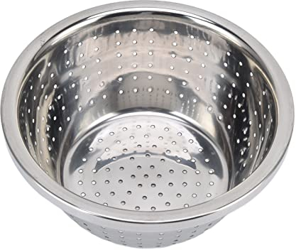 Mikroporöses Sieb aus 304 Edelstahl mit großem Fassungsvermögen, Reibesieb, Küchensieb zum Waschen von Gemüse, Obst und Reis(22cm)