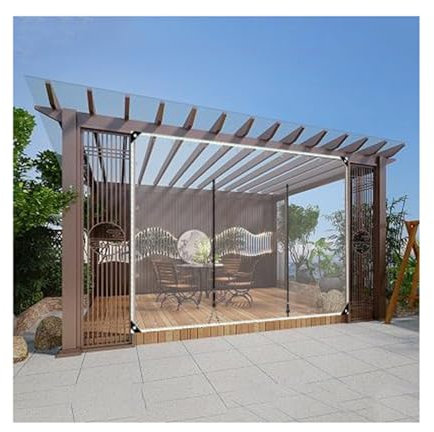 Rideaux de Bâche D'extérieur avec Fermeture Porte Éclair，feuille de bâche de protection de 0,5 mm d'épaisseur,pour pergola de porche,patio,abri d'auto,personnalisable ( Size : H0.5xW1m/H1.6xW3.2ft )