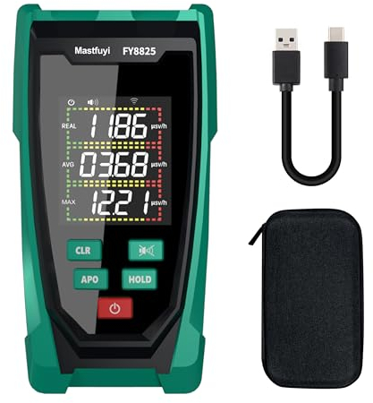 Medidor de radiación nuclear Geiger, detector de radiación nuclear recargable, dispositivo de monitoreo de radiación gamma beta nuclear de rayos X, pantalla LCD a color grande, alarma en tiempo real