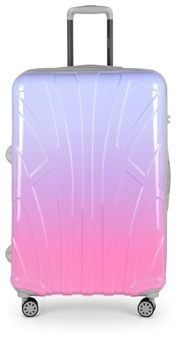 suitline - Großer Hartschalen-Koffer Koffer Trolley Rollkoffer XL Reisekoffer, 76 cm, ca. 96-110 Liter, TSA, Hartschale, glänzend, Sakura
