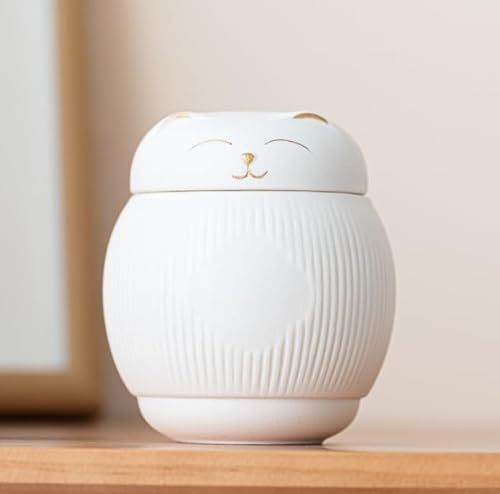 DiDiBirDi Urna de cerámica para gatos, urna de animales, caja de recuerdos para mascotas, urna de gato para cenizas, urna para cenizas (4 kg)