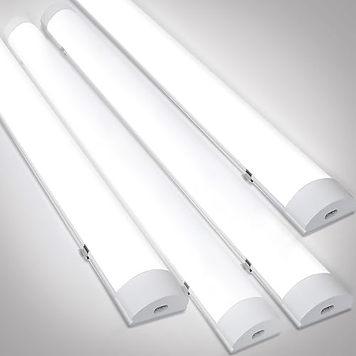 Peviasot 4 Pezzi Lampada LED Stagna 120 cm 36W 3060LM, Plafoniera IP65 Impermeabile, Collegabile, Luce Neutra 4000K, Lampada per Garage Cantina Officina Bagno Ufficio Ambiente Umido