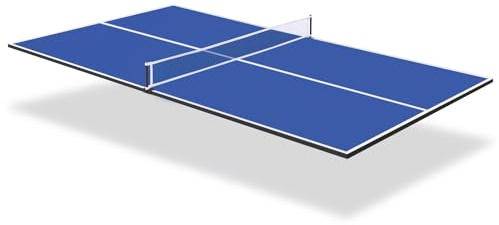 REAHOISY Tablero de mesa de ping pong, mesa de ping pong plegable de tamaño mediano de 84 pulgadas para mesa de billar, mesa de tenis de mesa para interiores y exteriores, con red y acolchado de