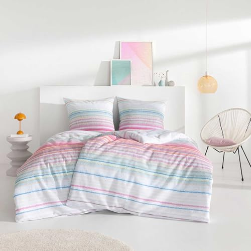 Estella Biancheria da letto in Seersucker Vinnie Multicolor 1 copripiumino 135 x 200 cm + 1 federa 80 x 80 cm