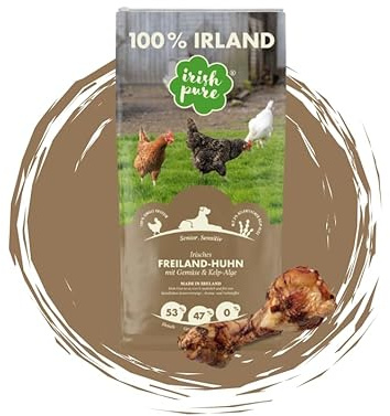 Irish Pure Senior – Freiland Huhn 12kg + Power Bone - Getreidefrei & natürlich - Hundefutter Bundle für Senioren - Sparpaket für die besten Nährstoffe - Premium-Hundefutter + Snack im Vorteilspaket