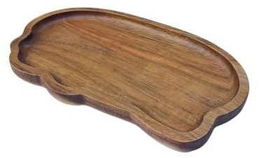 YUXITA Bandeja de madera maciza con paleta de madera para platos calientes, ceremonias y decoración de mesa de comedor