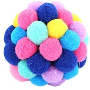 Kisangel Balle à Grelots Rebondissante pour Chats Jouet De Poursuite Plastique Coloré Balles Sonores pour Divertir Les Chats