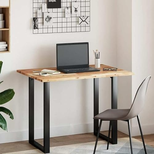 Elegant skrivbordsskiva av massivt akacia trä, oljebelagd 100 x 70 x 2 cm – bänkskiva för stora kontor, hållbar och naturlig