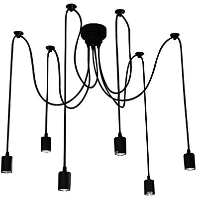 Plafoniera classica antica con lampadario regolabile (ogni filo con 1,7 m) nero