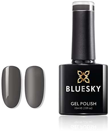 BLUESKY Rosy to Grey Collection Gel Nail Polish for Shiny and Beautiful Nails | Long Lasting for up to 3 Weeks (Dark Grey A086)