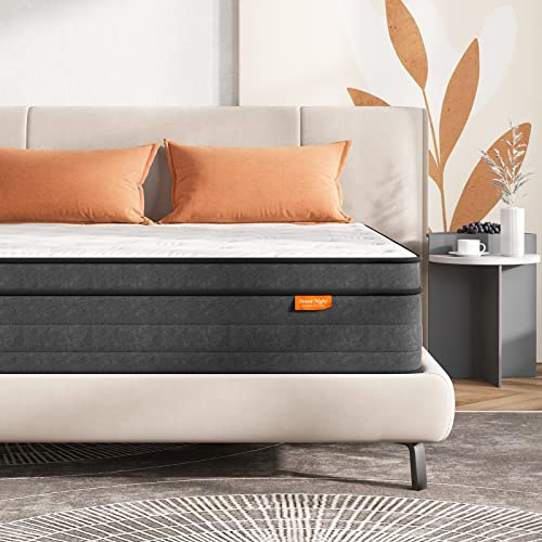 Sweetnight madrass gel minnesskum fjädrad madrass 20 cm vår hybrid andningsbar madrass, rörelseisolerande individuellt inslagna spolar, medium fast känsla, 100 x 200 x 20 cm