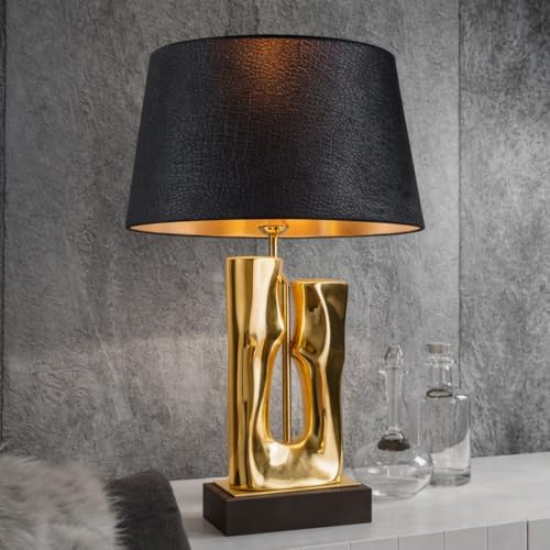 Designer-Lampenschirm-Samt-Schwarz-Coal Dust-rund-konische Form Ø 40cm innen Kupfer