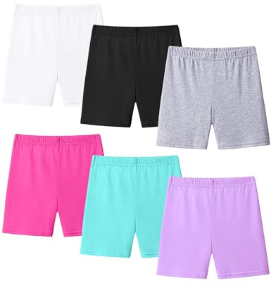 KEREDA Pantalones Cortos Niñas Mallas Cortas Short Pantalón Leggings Pantalon Algodón Pack de 6, B 8-10 años
