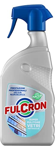 FULCRON 2564 Super Pulitore Vetri 750 ml, Detergente Vetri, Specchi, Cristalli, Superfici Pulite e Brillanti, Rimuove Polvere e Macchie, Idoneo ai piani HACCP
