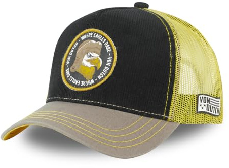 Tracker Kappe Herren Perfekter Halt, Cap Herren, Adler, Luftiges Netzgewebe, Braun/Beige, Einheitsgröße