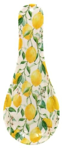 Lesser & Pavey Lemon Grove Spoon Rest for Kitchen & Home | Lovely British Designed Spoon Holder for Kitchen Accessories | Heat Resistant Spoon Rest for All Types of Spoons