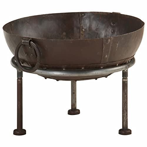 Gecheer Braciere Rustico, Braciere da Giardino, Braciere per Esterni, Bracere Decorativo, da Esterno, Legna o Carbonella, Ø 40cm in Ferro