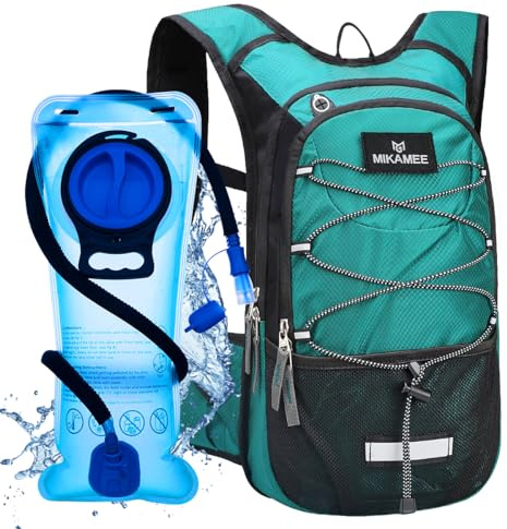 MIKAMEE Zaino per l'idratazione, 16L Pack per l'idratazione Isolato con vescica di idratazione da 2L Zaino per l'acqua da Corsa con Scomparto Isolato Borsa per l'acqua da Ciclismo Leggera