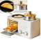 HEGGMKK Máquina De Desayuno 4 En 1, Máquina De Desayuno Multifunción De 1200 W, Ajuste De Doble Perilla: Tiempo + Temperatura, Tubo De Calentamiento Doble Tipo S, para El Hogar,White