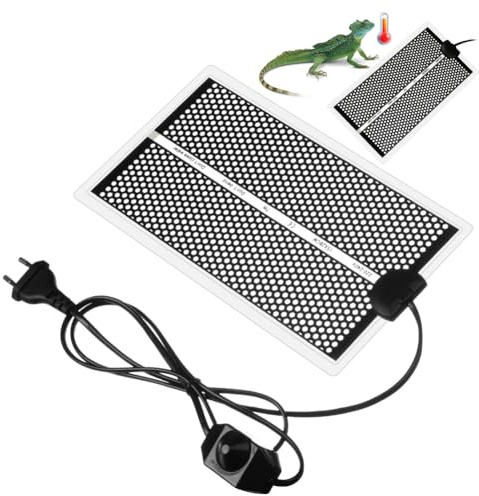 Adiwo Tappetino Riscaldante Rettili, 7 W, 15 x 28 cm, Tappetino Riscaldante per Terrario Rettili, Temperatura Regolabile, per Rettili, Tartarughe, Serpenti, Lucertole, Gecchi, Granchi Eremiti