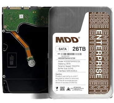 MDD (MDD26TSATA51272E) 26TB 7200RPM 512MB Cache SATA 6.0Gb/s 3.5inch Internal Enterprise Hard Drive - 5 Years Warranty (Renewed)