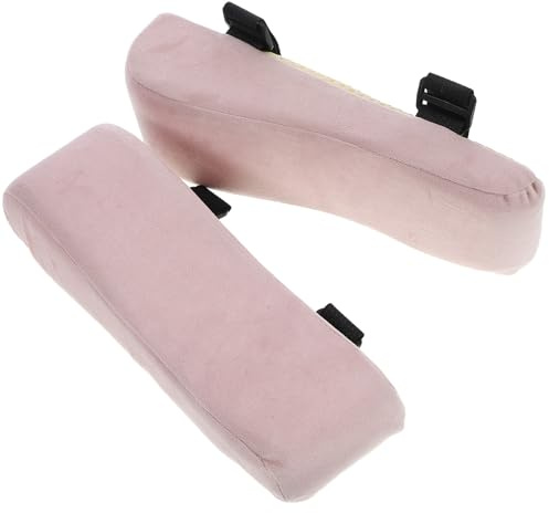 VILLCASE 2pcs Coussins D'accoudoirs de Chaise Rose en Peluche Dessous Antidérapant pour Fauteuil de Bureau et Chaise Gaming Confort et Rehausseur D'accoudoir