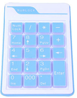 KALEA-INFORMATIQUE Pavé numérique additionnel USB en Silicone, avec Clavier 19 Touches. Coloris Bleu, résiste aux Projections d'eau. avec Cordon rétractable