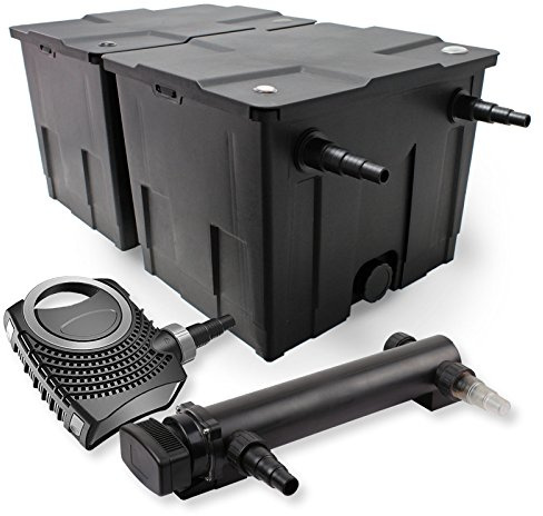 SunSun Set Filtro a 2 camere laghetto 60000l con Chiarificatore UVC 36W 3ª serie Pompa NEO10000 80W