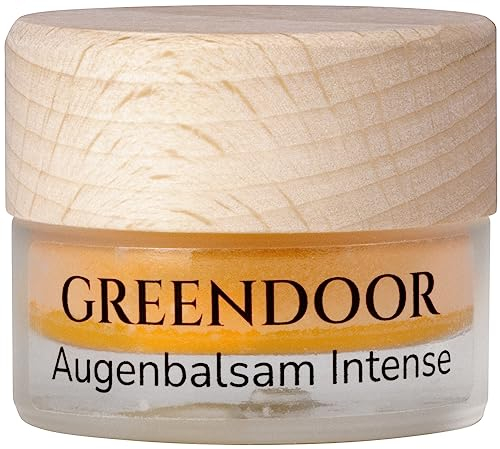 GREENDOOR Augenbalsam Intense 15ml, glättet Fältchen natürlich, Naturkosmetik Augen-Creme gegen Falten und Augenringe, BIO Hagebutte, BIO Argan-Öl, Natur anti aging Balsam Auge