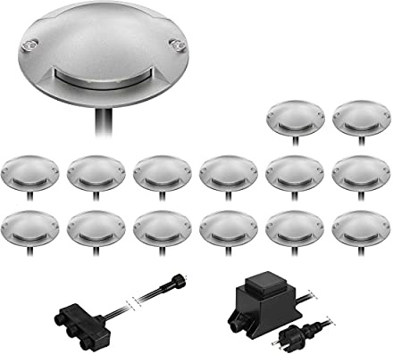 ledscom.de LED Boden-Aufbau-Leuchte Bunda, 2-flammig, für außen, befahrbar, warm-weiß, 15er Set