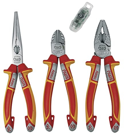 Zangensatz NWS 782 Seitenschneider Telefonzange Kombizange + E-Detektor 4teilig 1000V